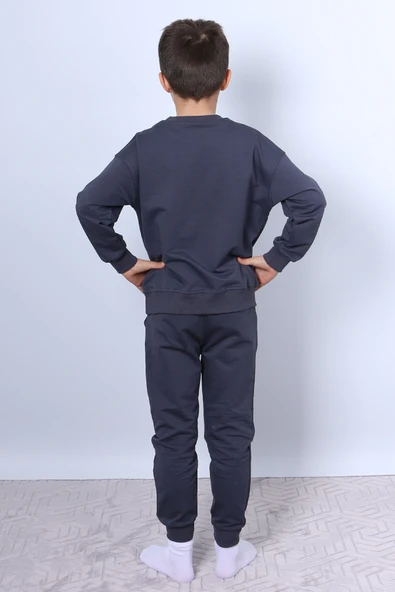 ERKEK ÇOCUK EŞOFMAN TAKIMI KABARTMA ARTİST BASKILI RİBANALI F1 - Resim 5