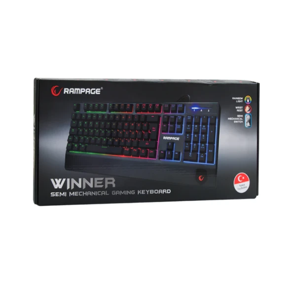 Rampage KB-R34 WINNER Semi Mekanik Q Rainbow Işıklı Gaming Oyuncu Klavyesi - 5