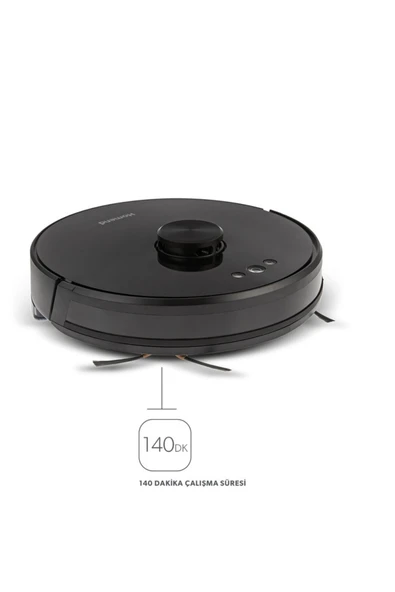 Alex Laser 1282h Moplu Ve Haritalamalı Akıllı Robot Süpürge Siyah - 4