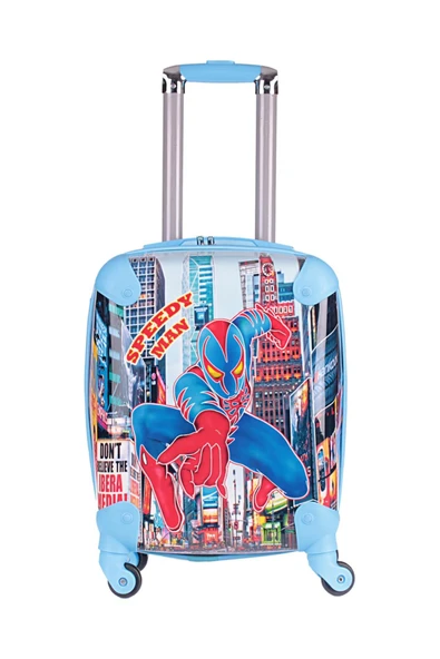 Nishev.com Evini Sev Spiderman Speedy Man Erkek Çocuk Valizi – Mavi