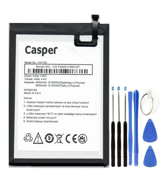 Casper Via F20 Batarya Pil 5000 mAh + Tamir Set