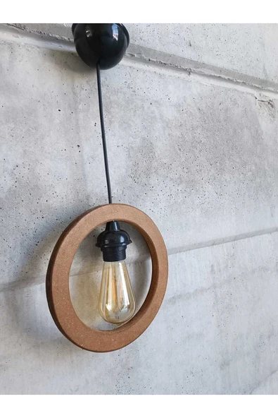 EHFM TİÇARET Ahşap Kasnaklı Rustik Avize - 4