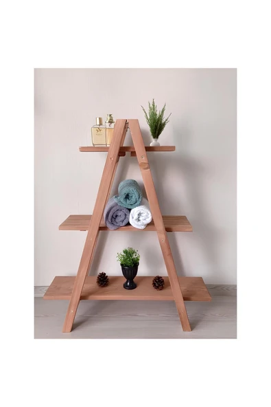 EHFM TİÇARET Ahşap Merdiven Çiçeklik Saksılık Raf