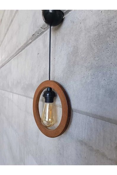 EHFM TİÇARET Ahşap Kasnaklı Rustik Avize