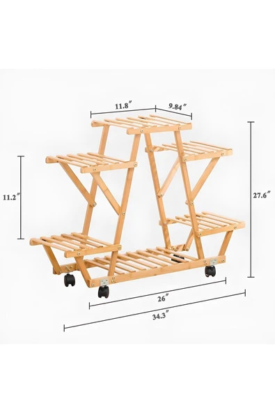 EHFM TİÇARET 6'lı Tekerlekli Çiçeklik Raf