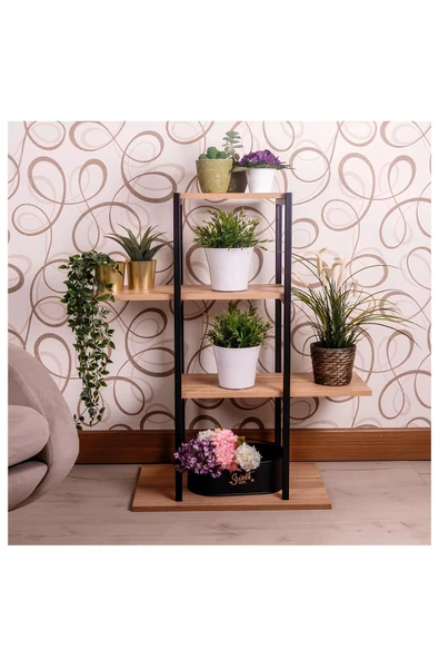 EHFM TİÇARET Ahşap Çiçeklik Saksılık Standı 4 Katlı - 3