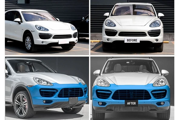 PORSCHE CAYENNE UYUMLU TURBO GÖRÜNÜM ÖN TAMPON KOMPLE 11-14 - 5