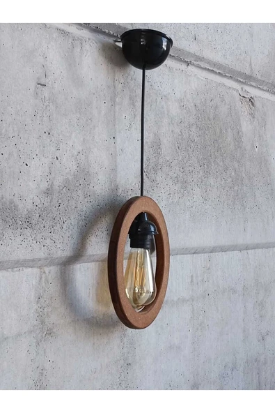 EHFM TİÇARET Ahşap Kasnaklı Rustik Avize - 5