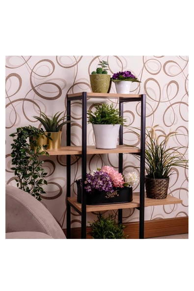 EHFM TİÇARET Ahşap Çiçeklik Saksılık Standı 4 Katlı
