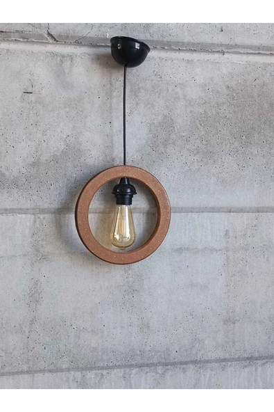 EHFM TİÇARET Ahşap Kasnaklı Rustik Avize - 2