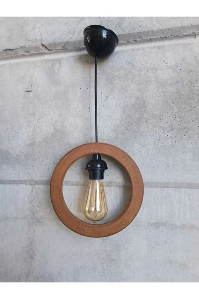 EHFM TİÇARET Ahşap Kasnaklı Rustik Avize - 3