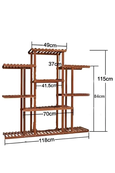 EHFM TİÇARET Ahşap Çiçeklik Saksılık Balkon Bahçe Standı - 2