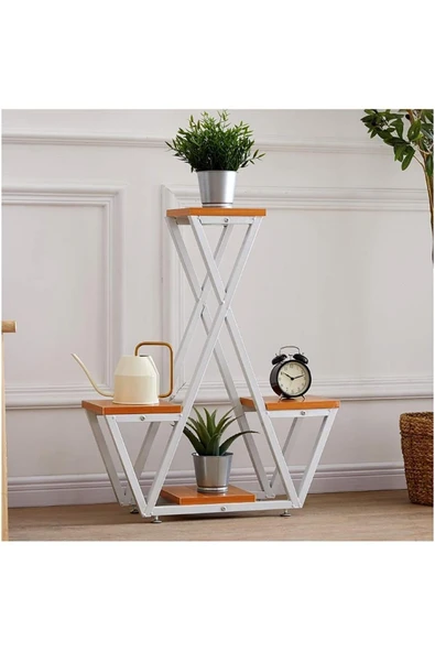 EHFM TİÇARET Metal Çok Katlı Modern Çiçeklik Saksılık Standı