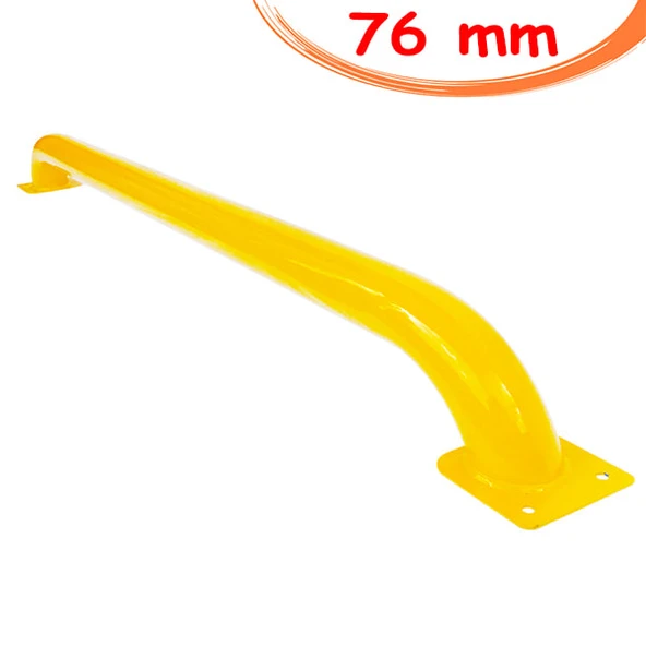 Otopark Teker Dayama Bariyeri Otopark Araç Stoperi Ayırıcı Demir 155cm Ø76mm 3mm Siyah