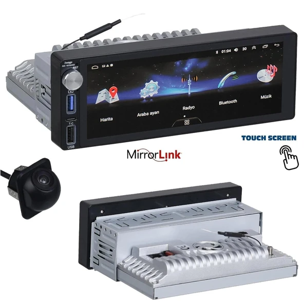 6.9 İnç Multimedya Android Teyp 2+32GB 4X60W Carplay Type-C Şarj TWOGO GO-1976 AND - 2