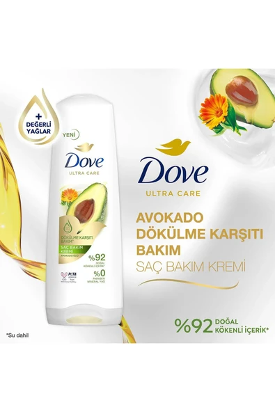 Dove Ultra Care Saç Bakım Kremi Dökülme Karşıtı Bakım Avokado Özü 350 ml - 3