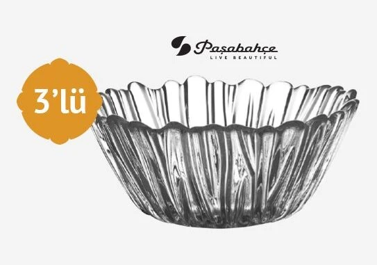 Paşabahçe 10601 Aurora 3lü Çerezlik Kase 14 cm