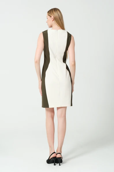 Çift Renk Mini Elbise - 8