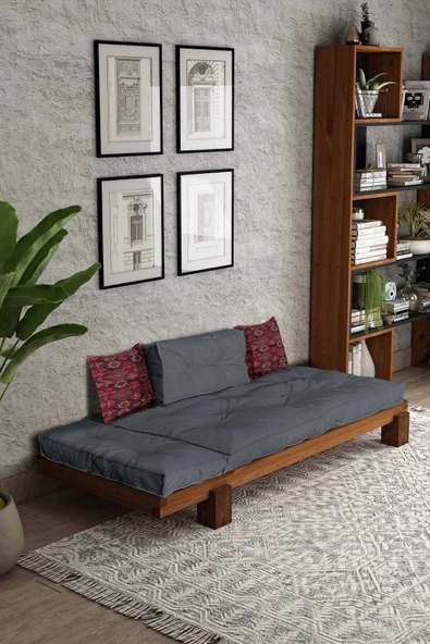 Woodesk  Arin Masif Tik-gri Renk Sedir Cpt8312-200 - Resim 2