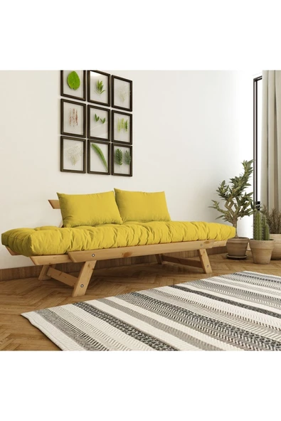 Woodesk  Adalar Masif Natural-sarı Renk 2li Kanepe Cpt8169-210 - 3
