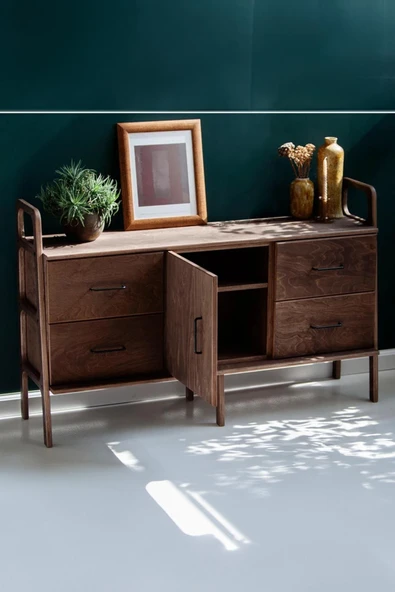 Woodesk Tesoro, Ahşap, Dolap Ve Konsol, 140x90, Ceviz Renk, Cpt4707-140 - 2