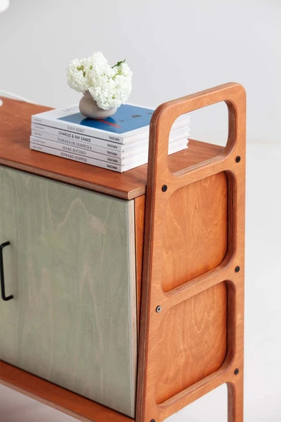 Woodesk Brume, Ahşap, Dolap Ve Konsol, 100x90, Tik Renk, Cpt4691-100 - 2