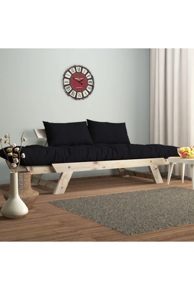 Woodesk  Adalar Modern Masif Ahşap Natural-siyah Renk Kanepe - Resim 3