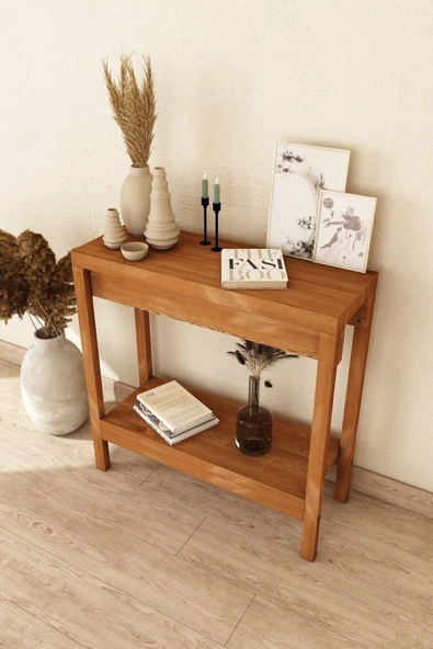 Woodesk  Masif Ağaç Tik Renk 80x30 Cm Dresuar Cpt2707-80