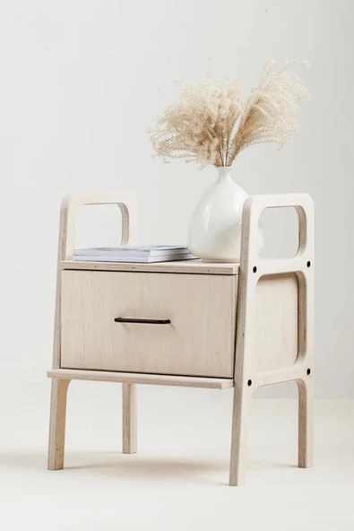 Woodesk  Gece, Ahşap, Çekmeceli Komodin, 50x65 - 2