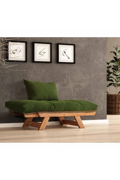 Woodesk  Adalar Masif Tik-yeşil Renk Berjer Cpt8160-140 - 3