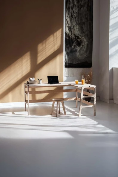 Woodesk  Valencia Ahşap Çalışma Masası 125x60 Natural Renk Cpt4631-125