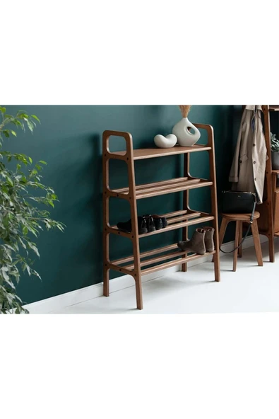 Woodesk  Faro, Ahşap, Ayakkabılık Ve Raf Sistemi, 115x75, Ceviz Renk, Cpt4728-75
