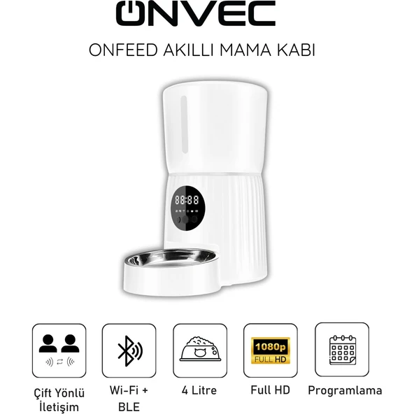 Onvec Onfeed Beyaz Akıllı Mama Kabı
