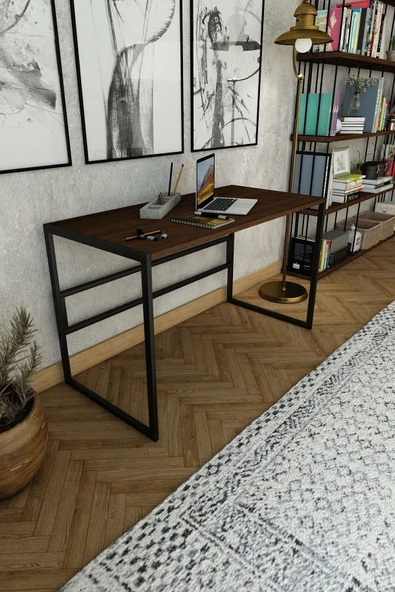 Woodesk  Çimen Masif Ahşap Ceviz Renk 120x60 Çalışma Masası Cpt4615-120