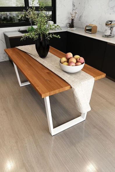Woodesk  Tuana Masif Tik Renk 120x70 Yemek Masası