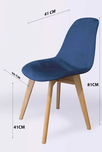 Woodesk  Dallas Ağaç Ayaklı, Mavi Renk Sandalye Snd3024-mav - 5