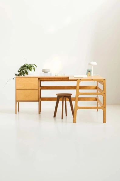 Woodesk  Sera Ahşap Çalışma Masası 100X190 Tik Renk CPT4639-170