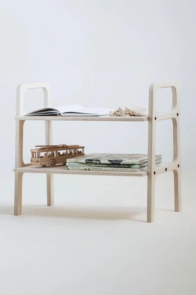 Woodesk  Favola, Montessori Ahşap Çocuk Kitaplığı, 75x65, Natural Renk, CPT4770-75