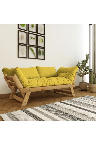 Woodesk  Adalar Masif Natural-sarı Renk 2li Kanepe Cpt8169-210