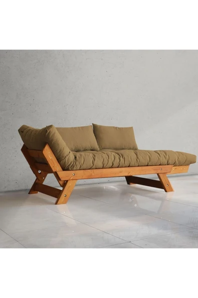 Woodesk  Adalar Modern Tik- Camel Renk Ahşap Kanepe - 2