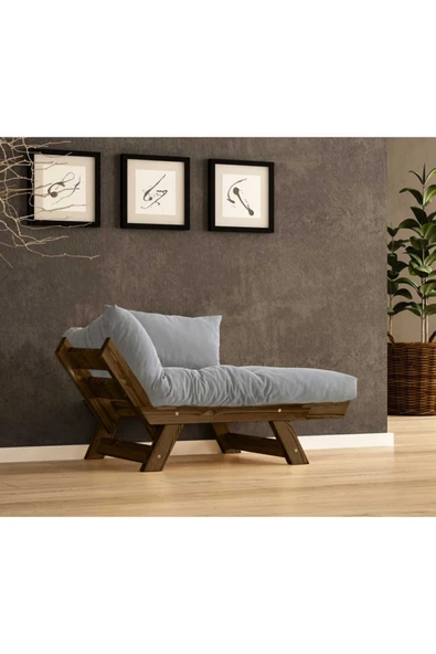 Woodesk  Adalar Masif Ceviz-gri Renk Berjer - 2