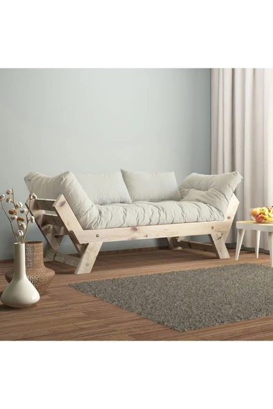 Woodesk  Adalar Masif Natural-kırık Beyaz Renk Ahşap Kanepe