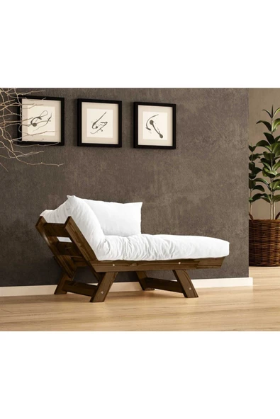 Woodesk  Adalar Masif Ceviz-kırık Beyaz Renk Berjer - 2