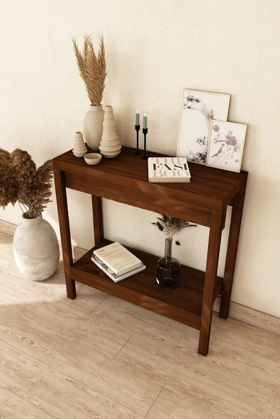 Woodesk  Masif Ağaç Ceviz Rengi 80x30 Dresuar Cpt2707-120