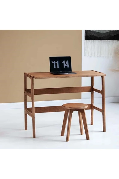 Woodesk  Ceres Ahşap Çalışma Masası 125x60 Tik Renk Cpt4632-125