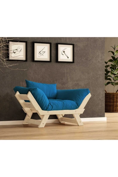 Woodesk  Adalar Masif Natural-mavi Renk Berjer