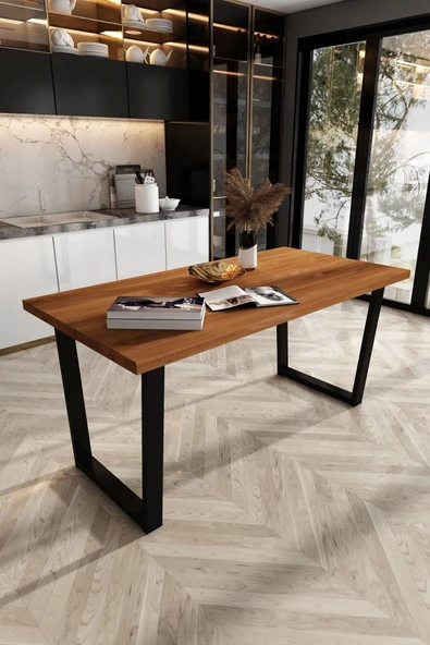 Woodesk  Ilgın Masif Tik Renk 140x70 Yemek Masası