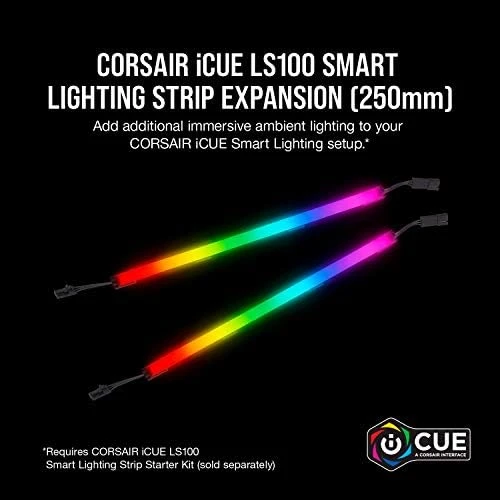 Corsair iCUE LS100 Akıllı Aydınlatma RGB Şerit Genişleme Kiti, 2 x 25cm RGB Led Şerit (CD-9010001-WW/SS) - 2