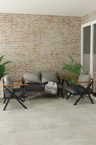 Woodesk  Begonvil Bahçe Takımı 2+1+1