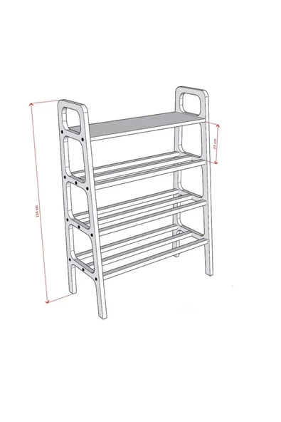 Woodesk  Faro, Ahşap, Ayakkabılık Ve Raf Sistemi, 115x75, Ceviz Renk, Cpt4728-75 - 7